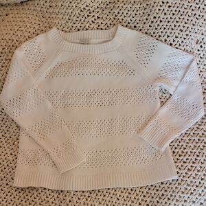 Talbots Classic White Crew Neck Sweater, Medium
